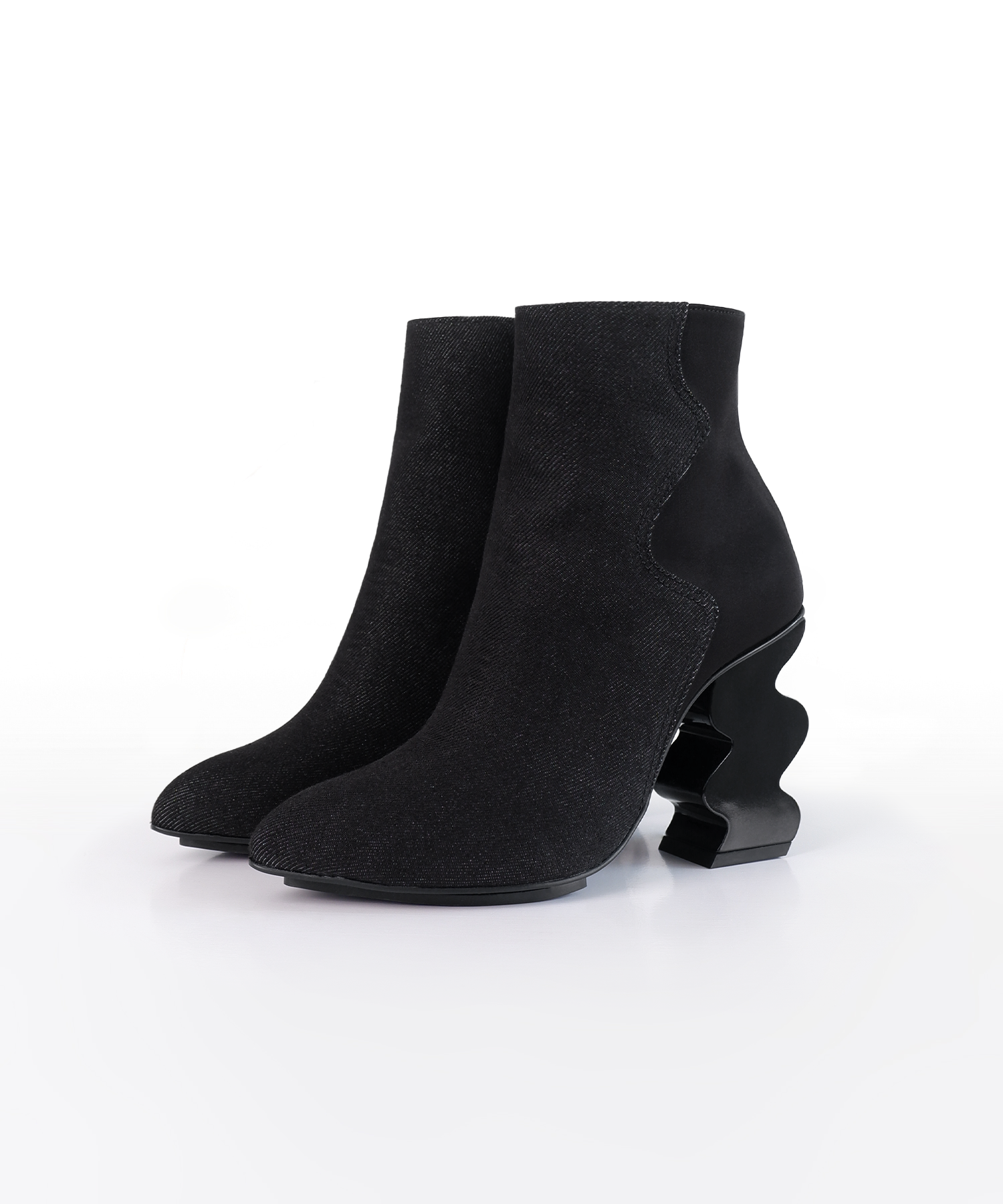 Wishbone Ines Boot INES Black Pointed Toe Denim Boot – iRi