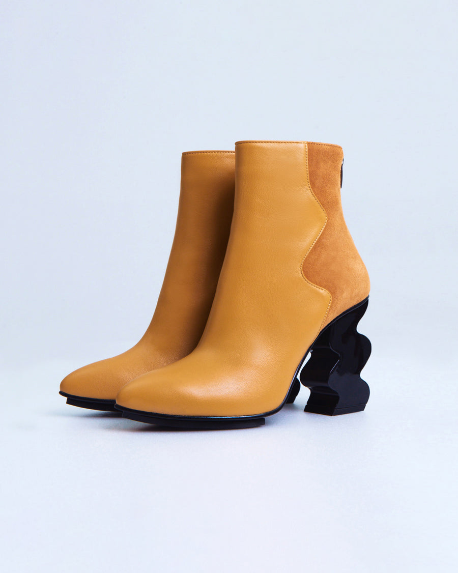 iRi INES Camel Pointed Toe Leather Boot