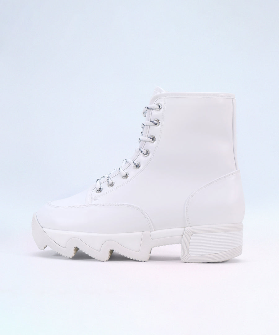 AROM White Lace Up Boot