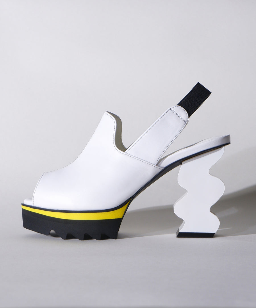 REILA White Open Toe Platform Heel