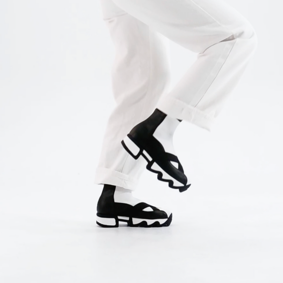 iRi Black and White SOU Mid Top Sneaker Video