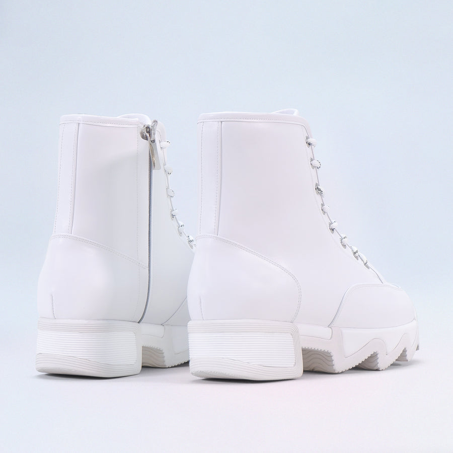 AROM White Lace Up Boot
